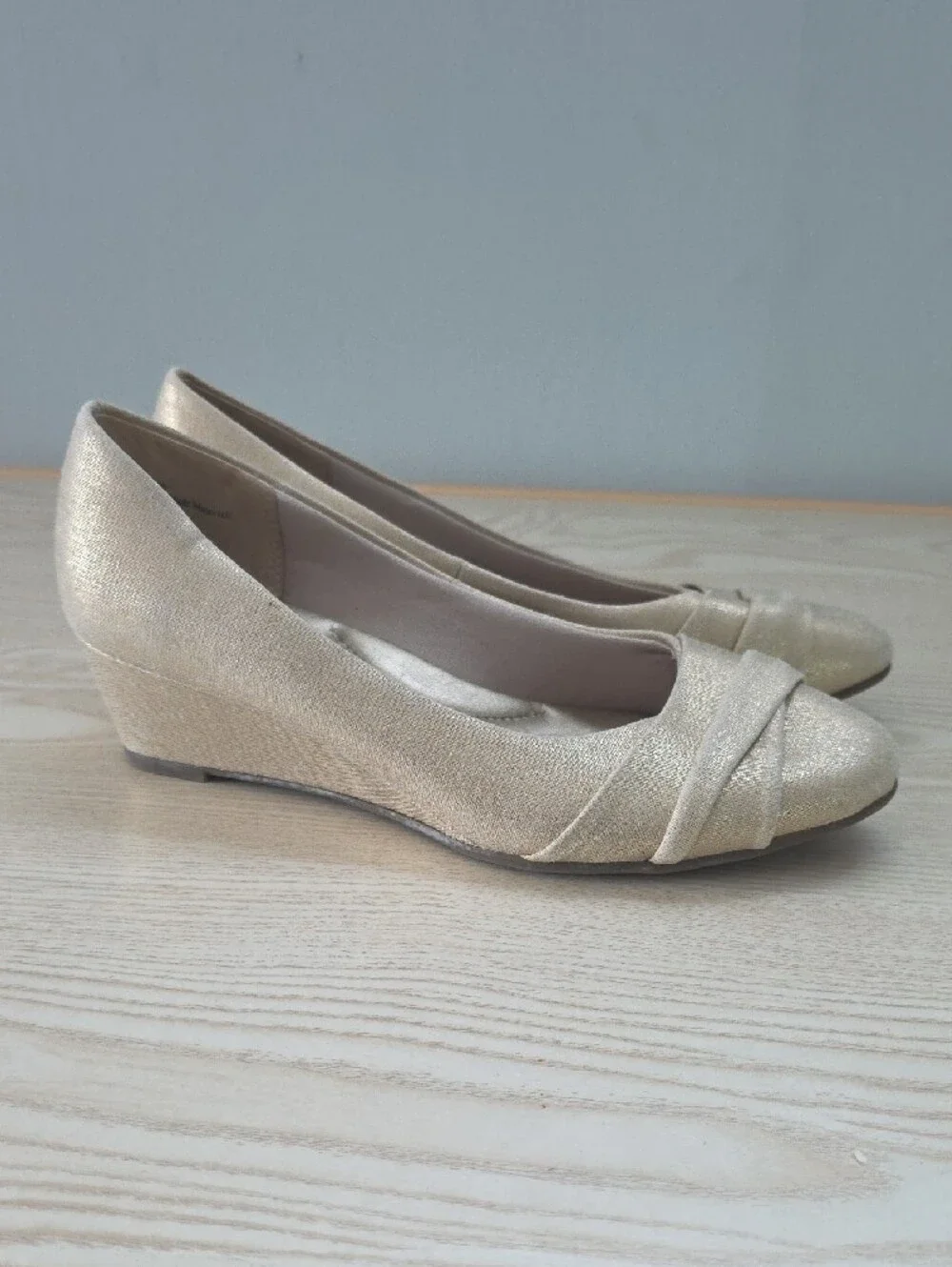 Coach and Four Shimmery Gold Ballet Flats
